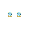 5mm Birthstone Color Round-Cut CZ Stud Earrings in 14K Yellow Gold