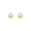 5mm Birthstone Color Round-Cut CZ Stud Earrings in 14K Yellow Gold