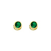 5mm Birthstone Color Round-Cut CZ Stud Earrings in 14K Yellow Gold