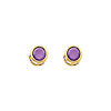 5mm Birthstone Color Round-Cut CZ Stud Earrings in 14K Yellow Gold