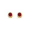 5mm Birthstone Color Round-Cut CZ Stud Earrings in 14K Yellow Gold