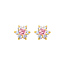 Flower Birthstone Color CZ Stud Earrings in 14K Yellow Gold - Oct