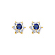 Flower Birthstone Color CZ Stud Earrings in 14K Yellow Gold thumb 0