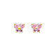 Butterfly Birthstone Color CZ Stud Earrings in 14K Yellow Gold thumb 0