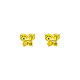 Butterfly Birthstone Color CZ Stud Earrings in 14K Yellow Gold thumb 0