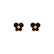 Butterfly Birthstone Color CZ Stud Earrings in 14K Yellow Gold