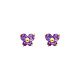 Butterfly Birthstone Color CZ Stud Earrings in 14K Yellow Gold thumb 0