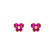 Butterfly Birthstone Color CZ Stud Earrings in 14K Yellow Gold thumb 0