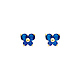 Butterfly Birthstone Color CZ Stud Earrings in 14K Yellow Gold thumb 0