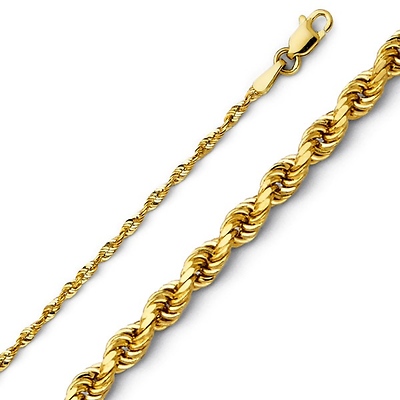 Rope Chain Necklaces - Solid 14K Gold & Sterling Silver | GoldenMine
