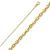 1.2mm 14K Yellow Gold Solid Diamond-Cut Beveled Cable Chain Necklace 16-22in