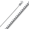 0.6mm Solid 14K White Gold Solid Box Link Chain Necklace 16-24in