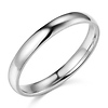 3mm Classic Light Comfort-Fit Dome Wedding Band - 10K, 14K, 18K White Gold