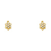 14K Yellow Gold Turtle CZ Stud Earrings