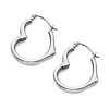 Heart-Shape Small Hoop Earrings - 14K White Gold