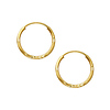 Diamond-Cut Satin Endless Mini Hoop Earrings - 14K Yellow Gold 1.5mm x 0.4 inch