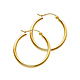 Polished Hinge Medium Hoop Earrings - 14K Yellow Gold 2mm x 1 inch thumb 0