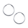 Polished Endless Small Hoop Earrings - 14K White Gold 1.5mm x 0.67 inch