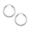 Polished Endless Petite Hoop Earrings - 14K White Gold 2mm x 0.6 inch