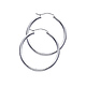 Polished Round Medium Hoop Earrings - 14K White Gold 2mm x 1.2 inch thumb 0