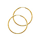Diamond-Cut Satin Endless Medium Hoop Earrings - 14K Yellow Gold 1.5mm x 1.1 inches thumb 0