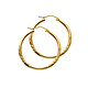 Diamond-Cut Satin Hinge Medium Hoop Earrings - 14K Yellow Gold 2mm x 1.2 inch thumb 0