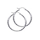 Diamond-Cut Satin Hinge Medium Hoop Earrings - 14K White Gold 2mm x 1.2 inch thumb 0