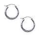 Diamond-Cut Satin Hinge Small Hoop Earrings - 14K White Gold 2mm x 0.7 inch thumb 0