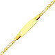 2.5mm 14K Yellow Gold Heart Figaro Link ID Bracelet - Children, Women thumb 0