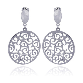 Hanging Outline Wave Design Stud Stainless Steel Earring