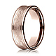 7.5mm 14K Rose Gold Swirled Finish Benchmark Wedding Band thumb 0