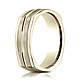 7mm Dual Satin Striped Euro Shank Wedding Band by Benchmark Rings in 14K Yellow Gold thumb 0