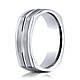 7mm Dual Satin Striped Euro Shank Wedding Band by Benchmark Rings in 14K White Gold thumb 0
