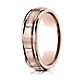 6mm 14K Rose Gold Center Cut High Polish Benchmark Wedding Band thumb 0