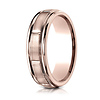 6mm 14K Rose Gold Center Cut High Polish Benchmark Wedding Band