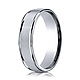 6mm 14K White Gold Satin Finish High Polished Benchmark Wedding Ring thumb 0