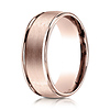 8mm Satin Polished Low Dome Wedding Band by Benchmark Rings in 14K Rose Gold