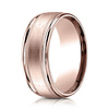 8mm Satin Center Duo Milgrain Comfort-Fit Wedding Band by Benchmark 14K Rose Gold