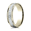 6mm WG Hammered Rounded Edge Wedding Band by Benchmark Rings in 14K Two-Tone Gold