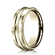 7.5mm Polished Concave Center Satin Benchmark Wedding Band in 14K Yellow Gold thumb 0