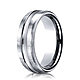 7.5mm Polished Concave Center Satin Benchmark Wedding Band in 14K White Gold thumb 0
