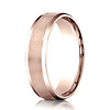 6mm Flat Beveled Satin Center Benchmark Wedding Band in Solid 14K Rose Gold
