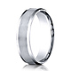 6mm Flat Beveled Satin Center Benchmark Wedding Band in Solid 14K Yellow Gold thumb 0