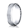 6mm Flat Beveled Satin Center Benchmark Wedding Band in Solid 14K Yellow Gold