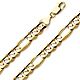 9mm 14K Yellow Gold Men's Solid Figaro Link Chain Necklace 22-26in thumb 0
