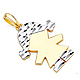 Faceted Pigtails Little Girl Charm Pendant in 14K TwoTone Gold - Petite thumb 0