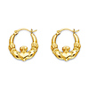 Crescent Petite Claddagh Hoop Earrings - 14K Yellow Gold
