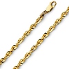 4.5mm 14k Yellow Gold Men's Diamond-Cut Solid Rope Chain Bracelet 8.5in