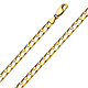 4mm 14K Yellow Gold Men's Square Curb Link Chain Bracelet 8in thumb 0
