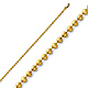 1.9mm 14K Yellow Gold Solid Moon Cut Ball Chain Necklace 16-22inch thumb 0